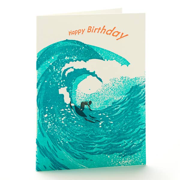 Waves Happy Birthday Greeting Card