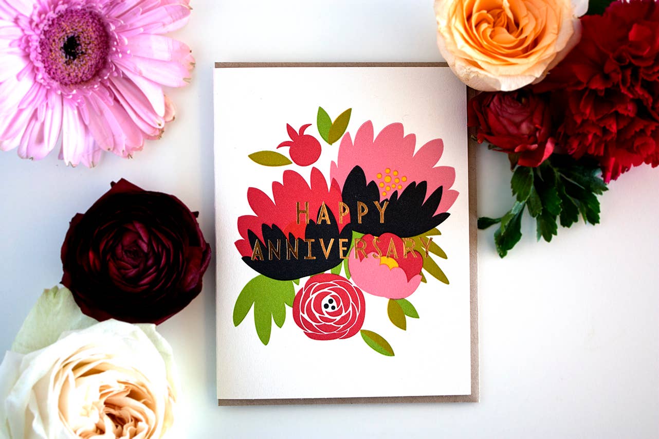 Happy Anniversary Bouquet Greeting Card