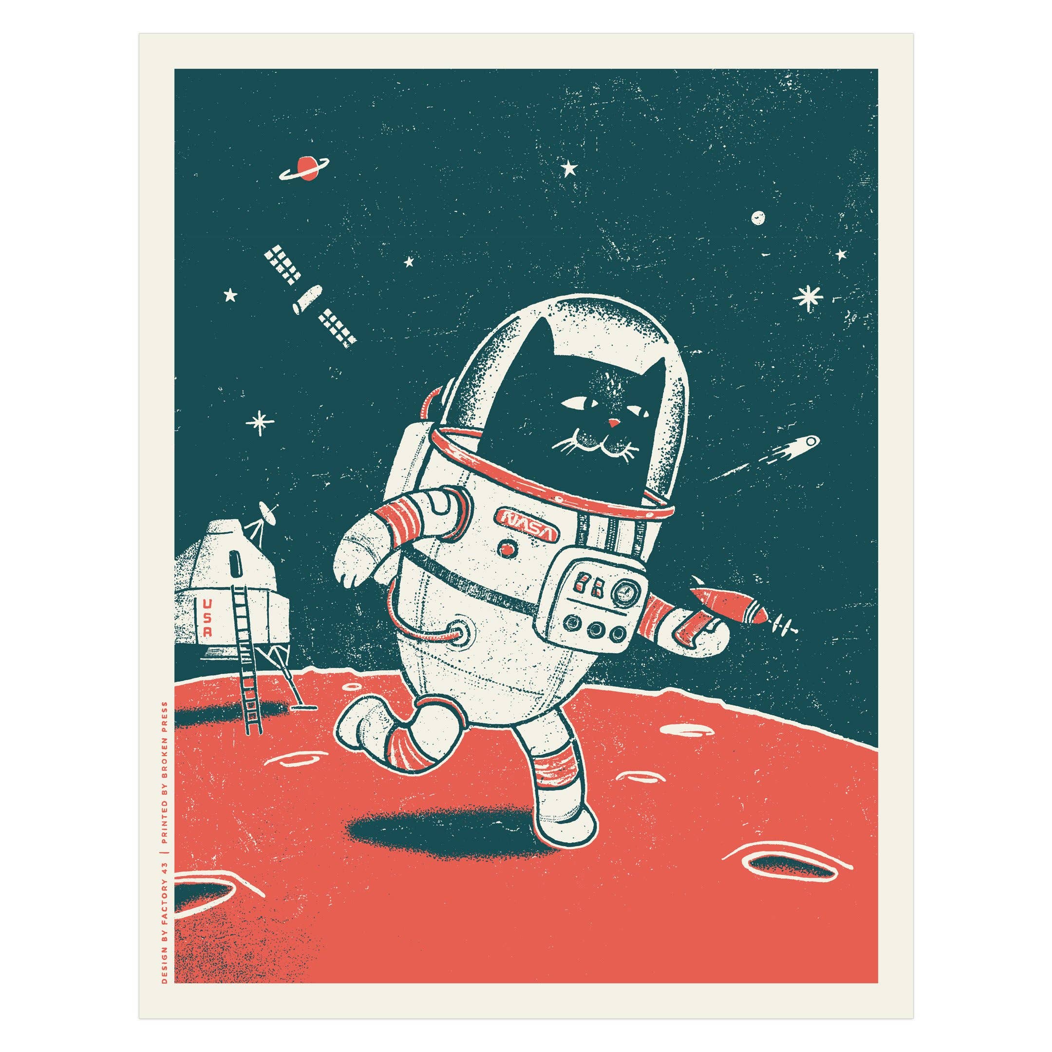 Space Cat Screen Print 11"x14"