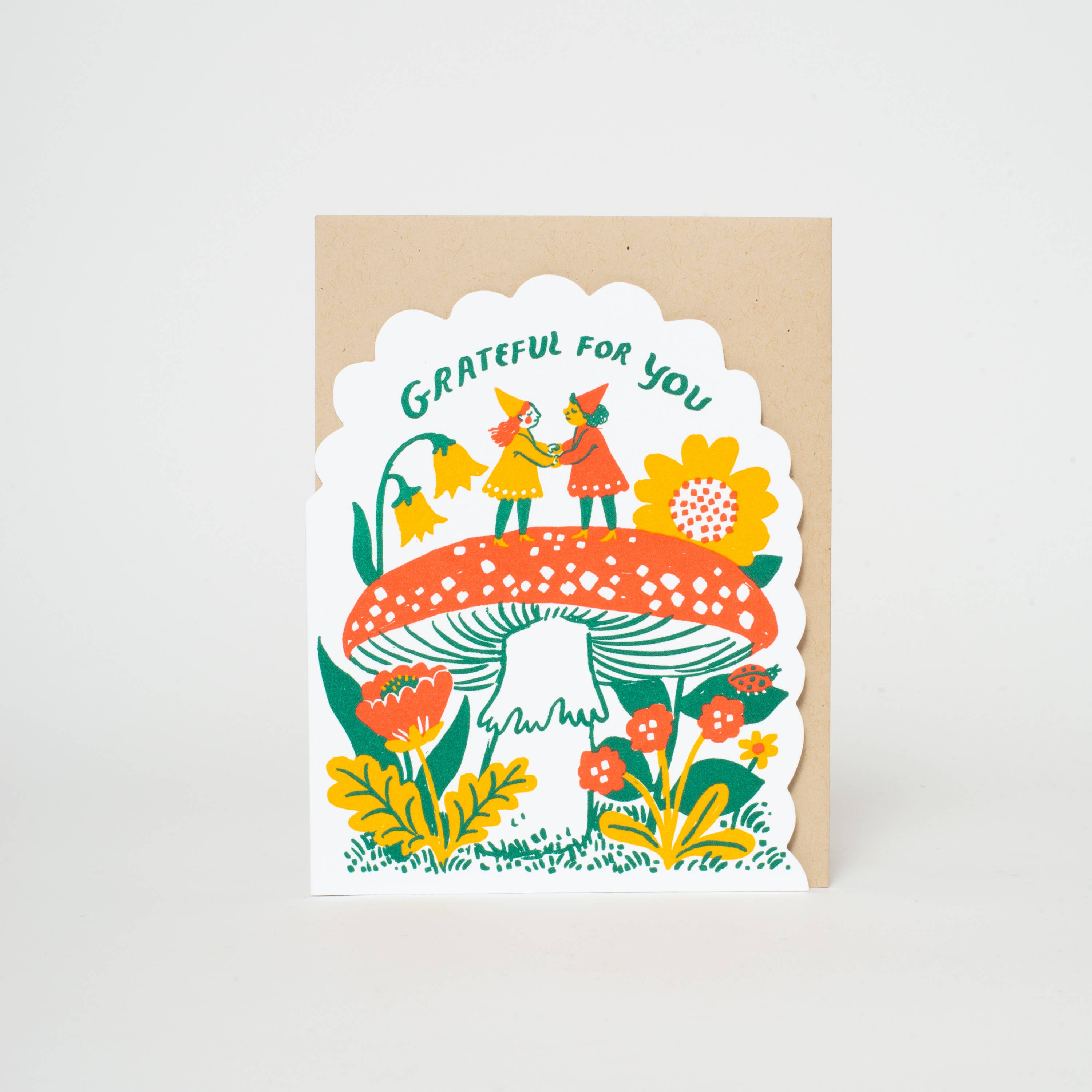 Grateful Gnomes Letterpress Greeting Card