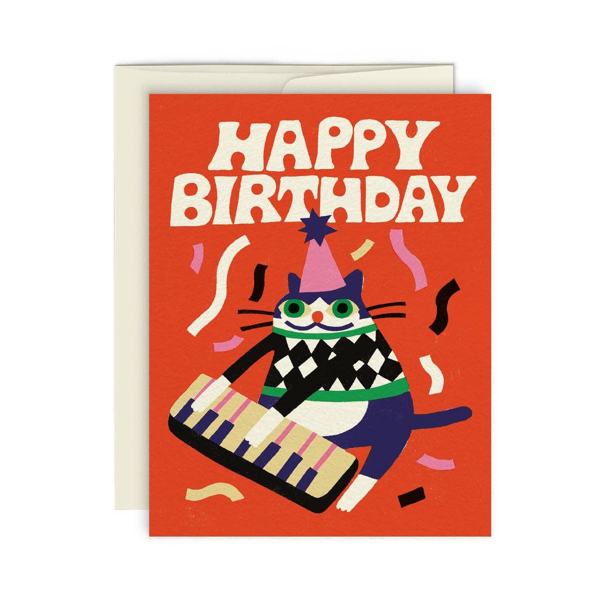 JAZZY CAT — Greeting Card