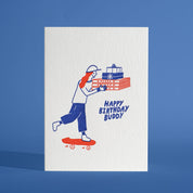 Happy Birthday Buddy Letterpress Greeting Card