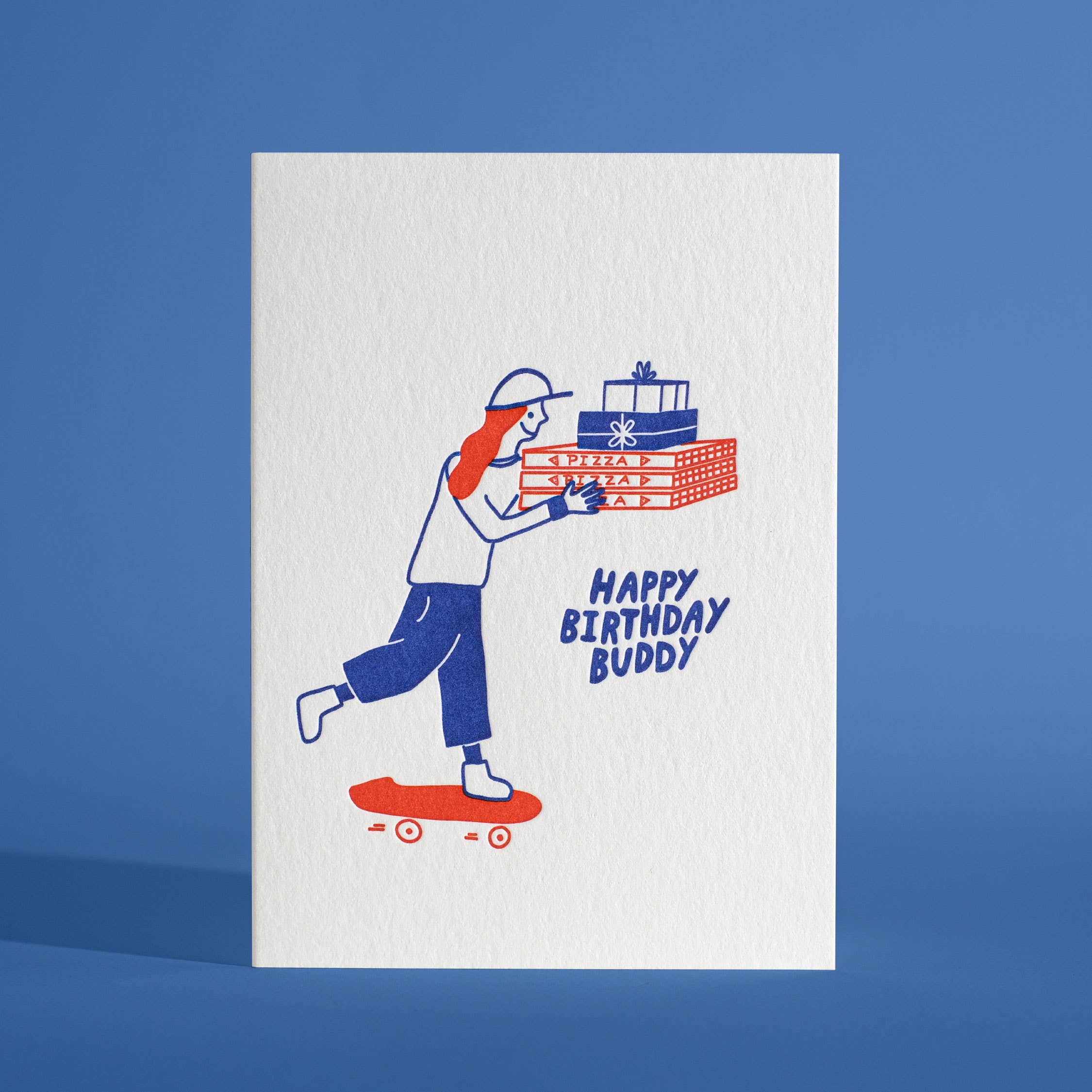 Happy Birthday Buddy Letterpress Greeting Card