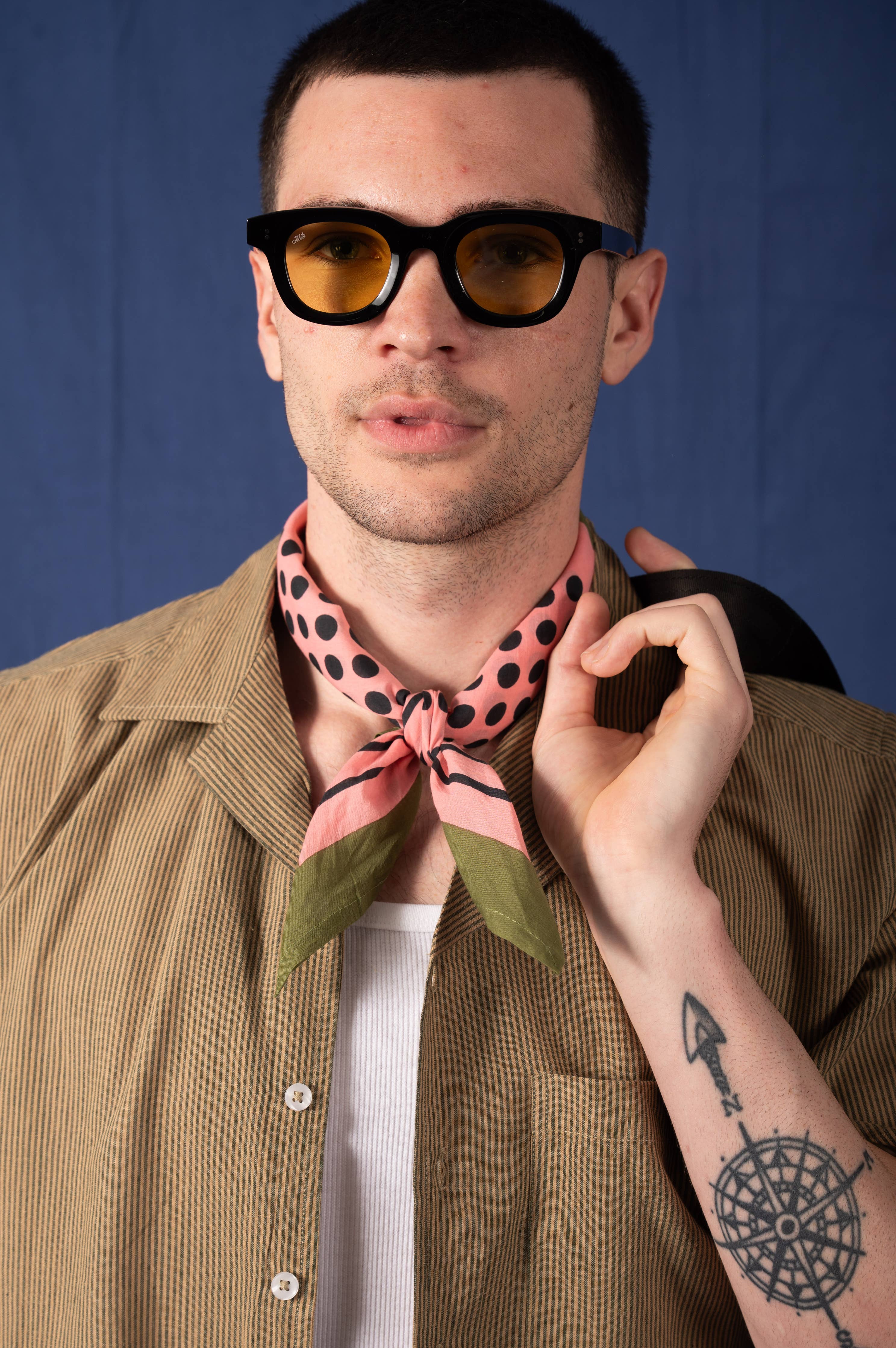 Archie No. 6, Pink and Olive Dots | Bandana
