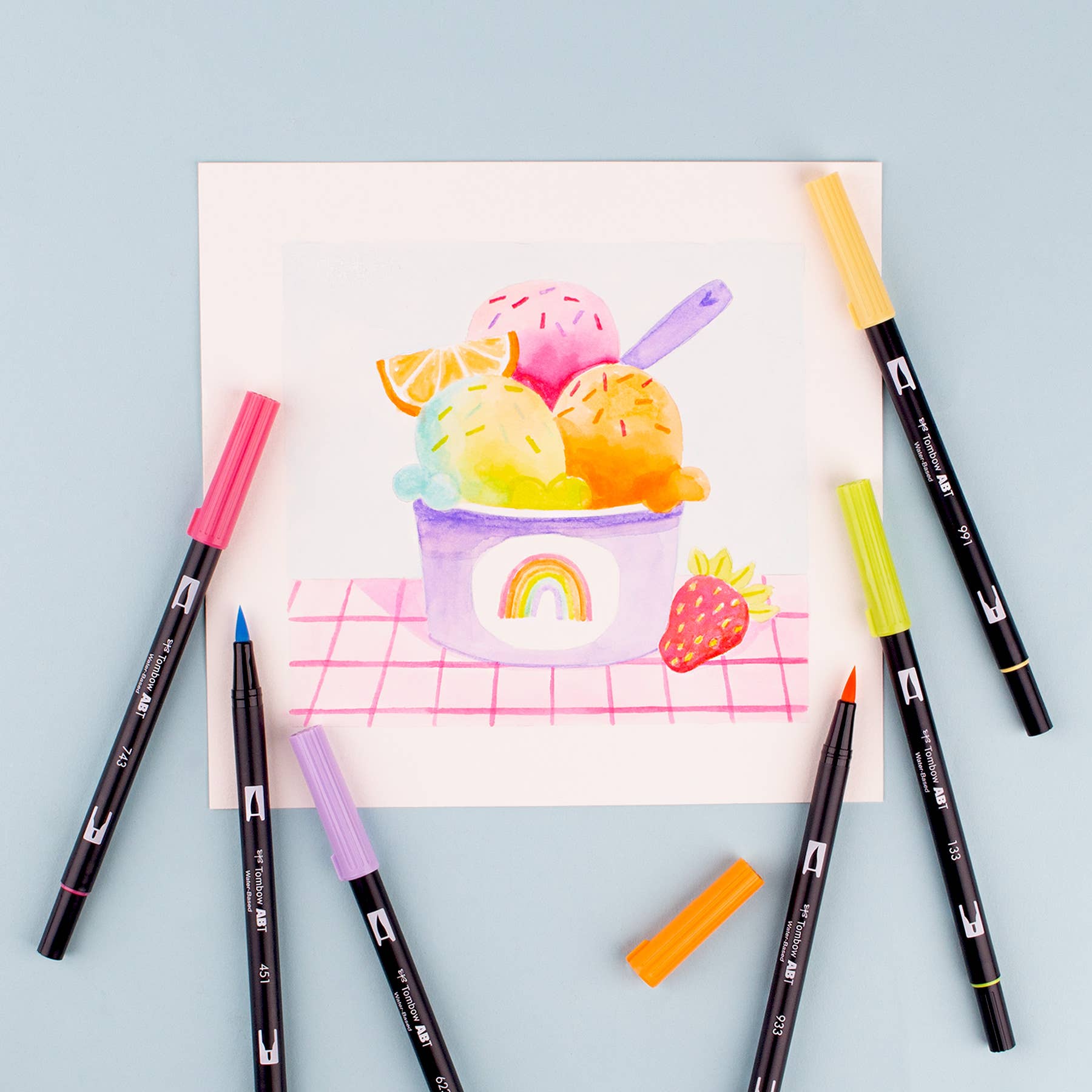 Yay Sorbet - Tombow - Dual Brush Pen Art Markers, 6-Pack