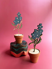 Hand Painted Wooden Flower- Larkspur