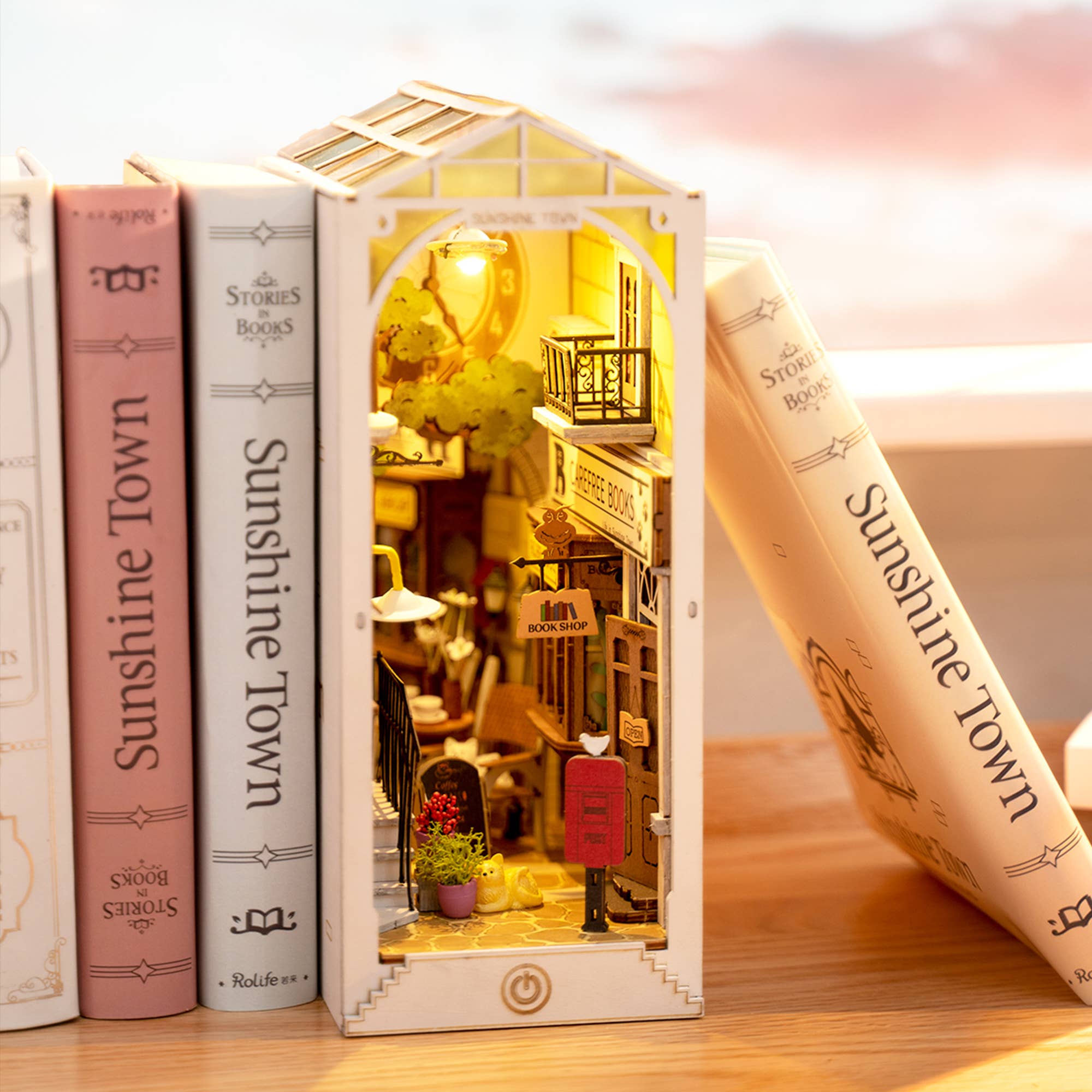 DIY Miniature House Book Nook Kit: Sunshine Town