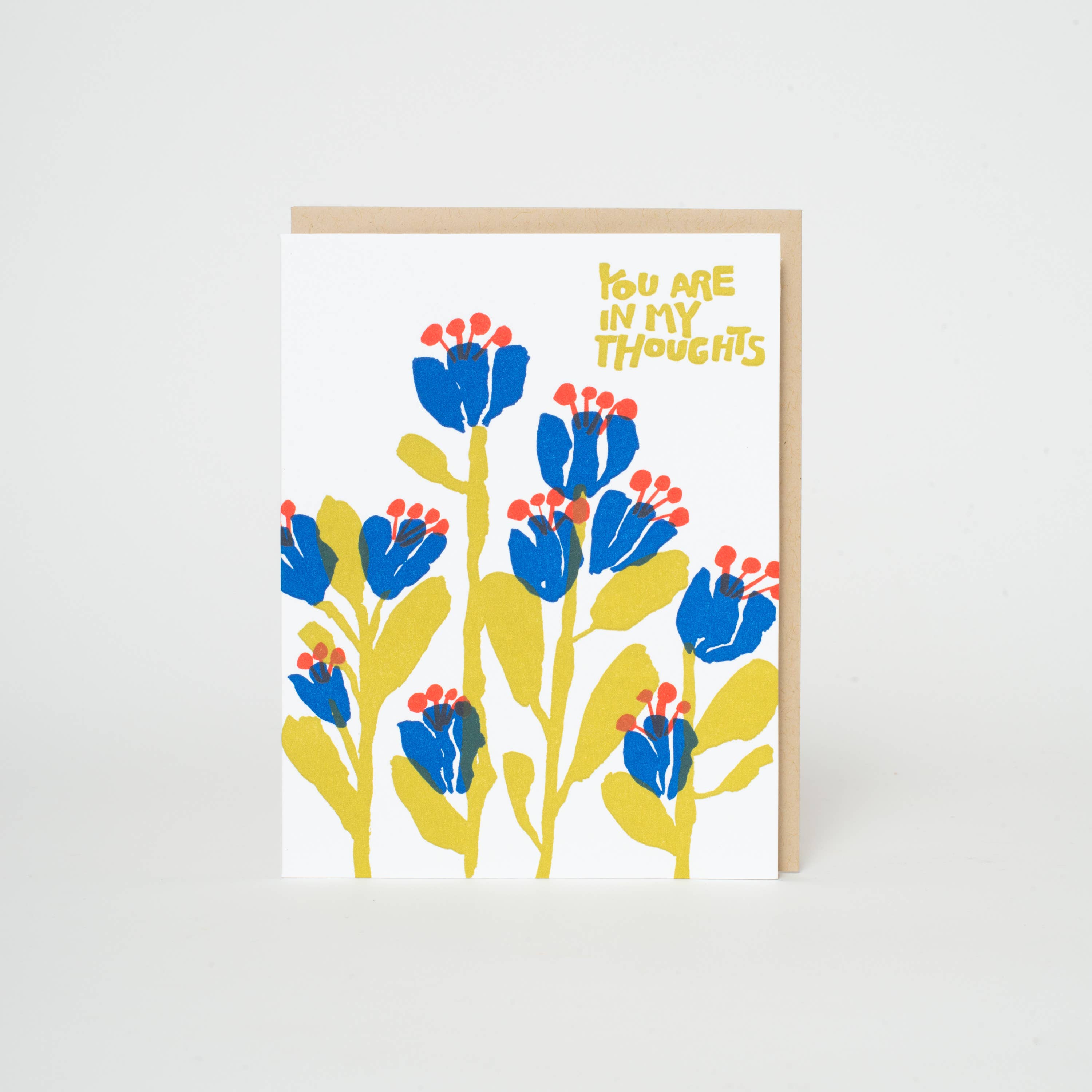 Sympathy In My Thoughts Flowers Letterpress Greeting Card