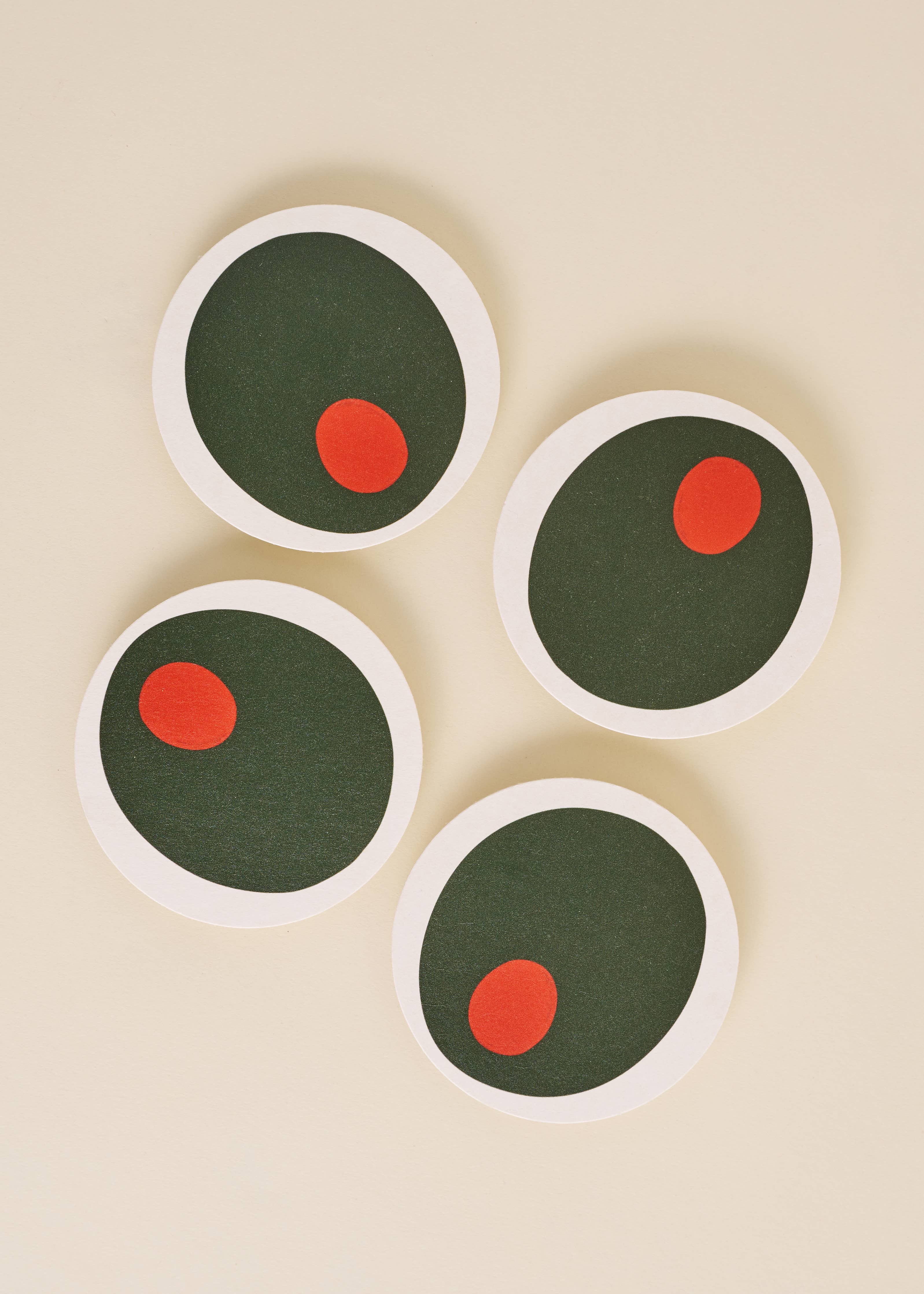 Pimento Olive Coasters | Set of Four