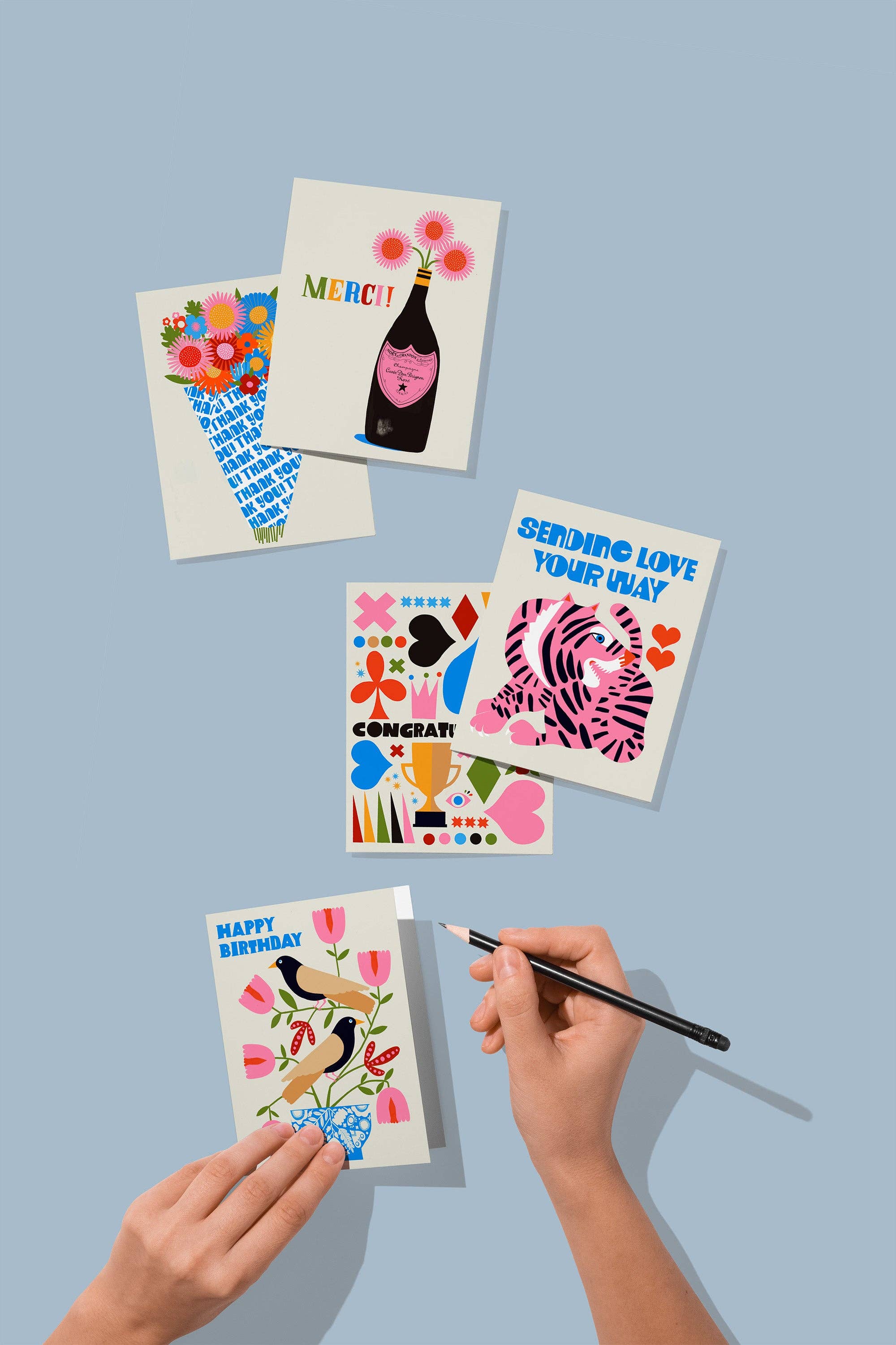 Merci Champagne Greeting Card