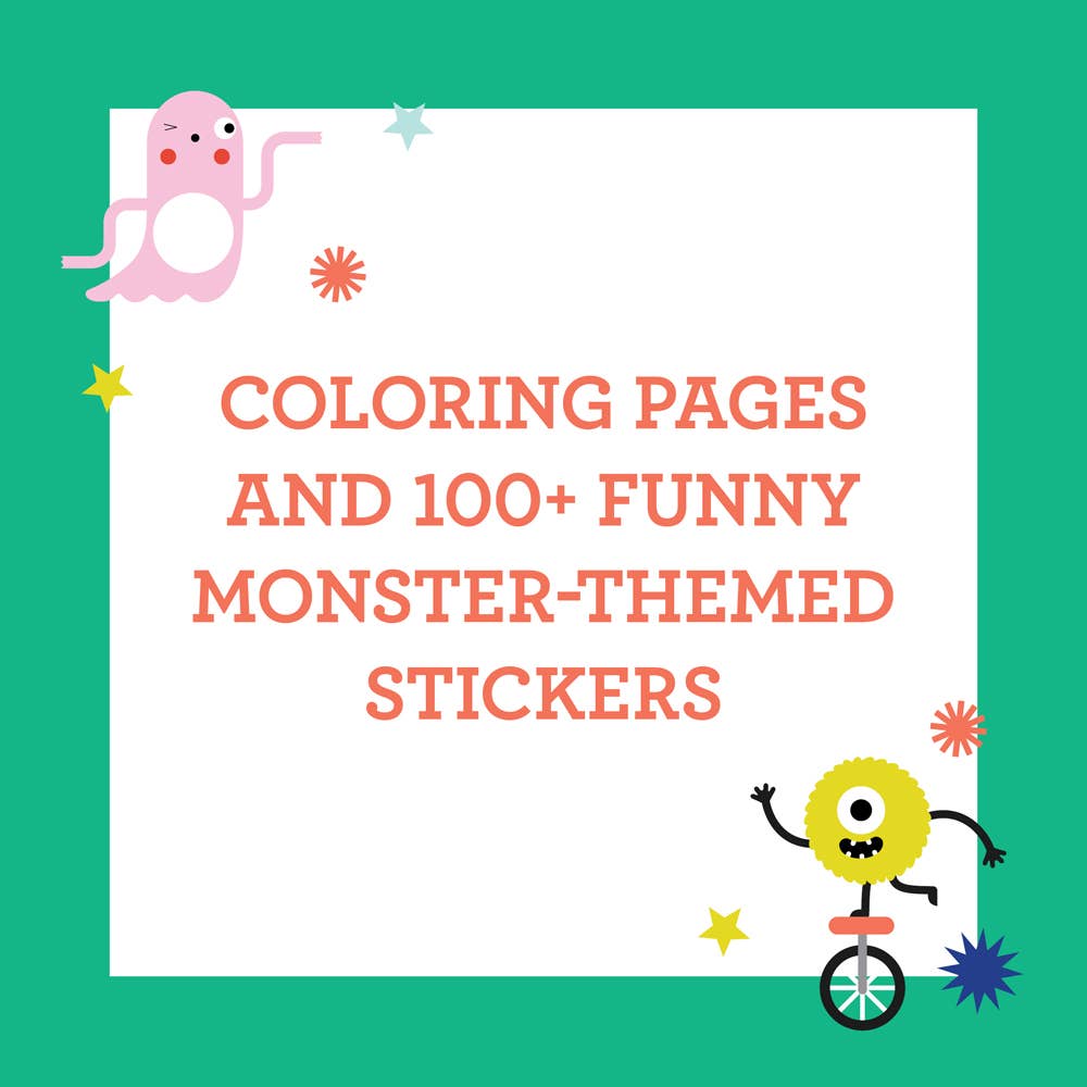 Monsters Coloring Book with Stickers