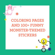 Monsters Coloring Book with Stickers