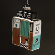 Photo Booth Holiday Glass Ornament