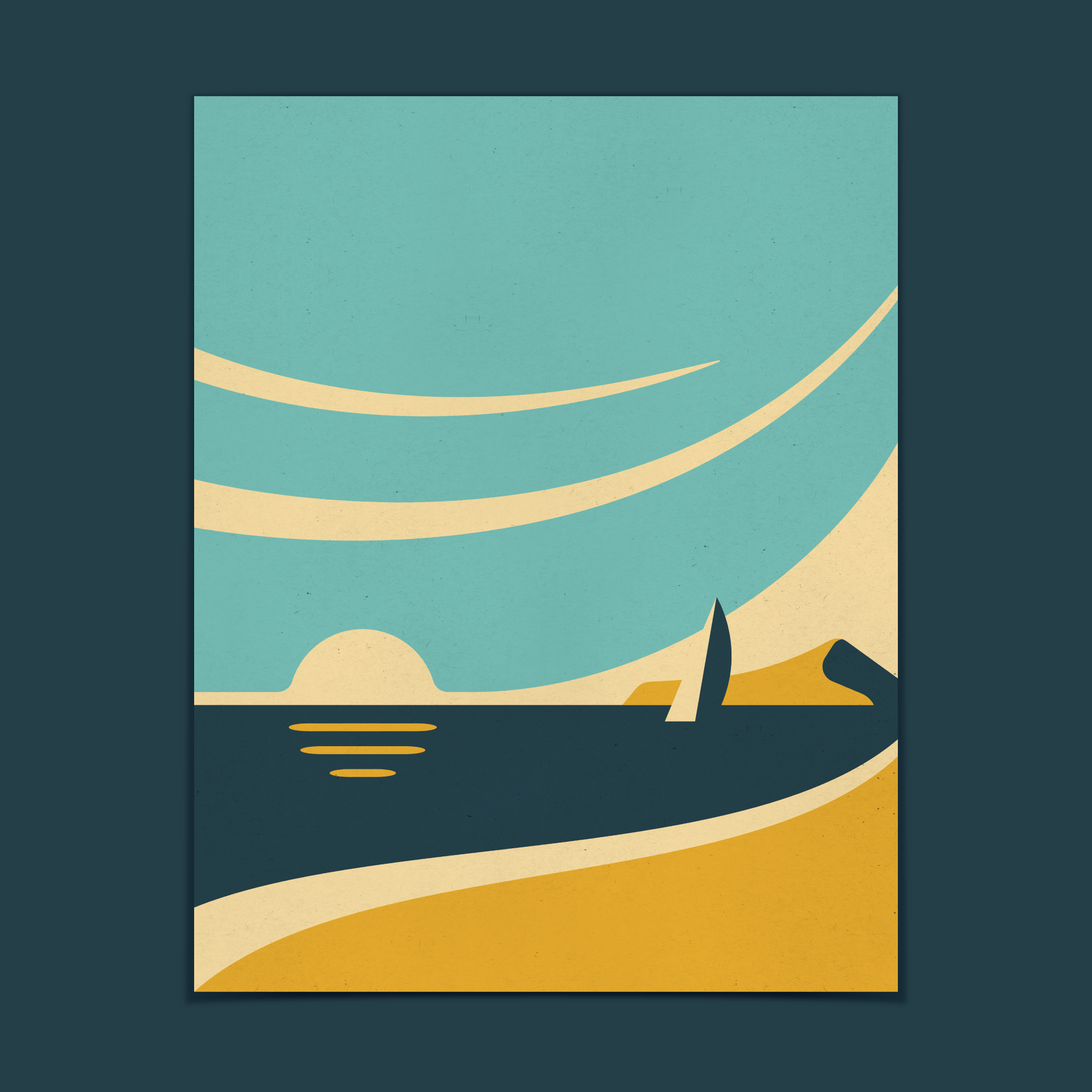 Horizons: Beach - Three-Color Screen Print