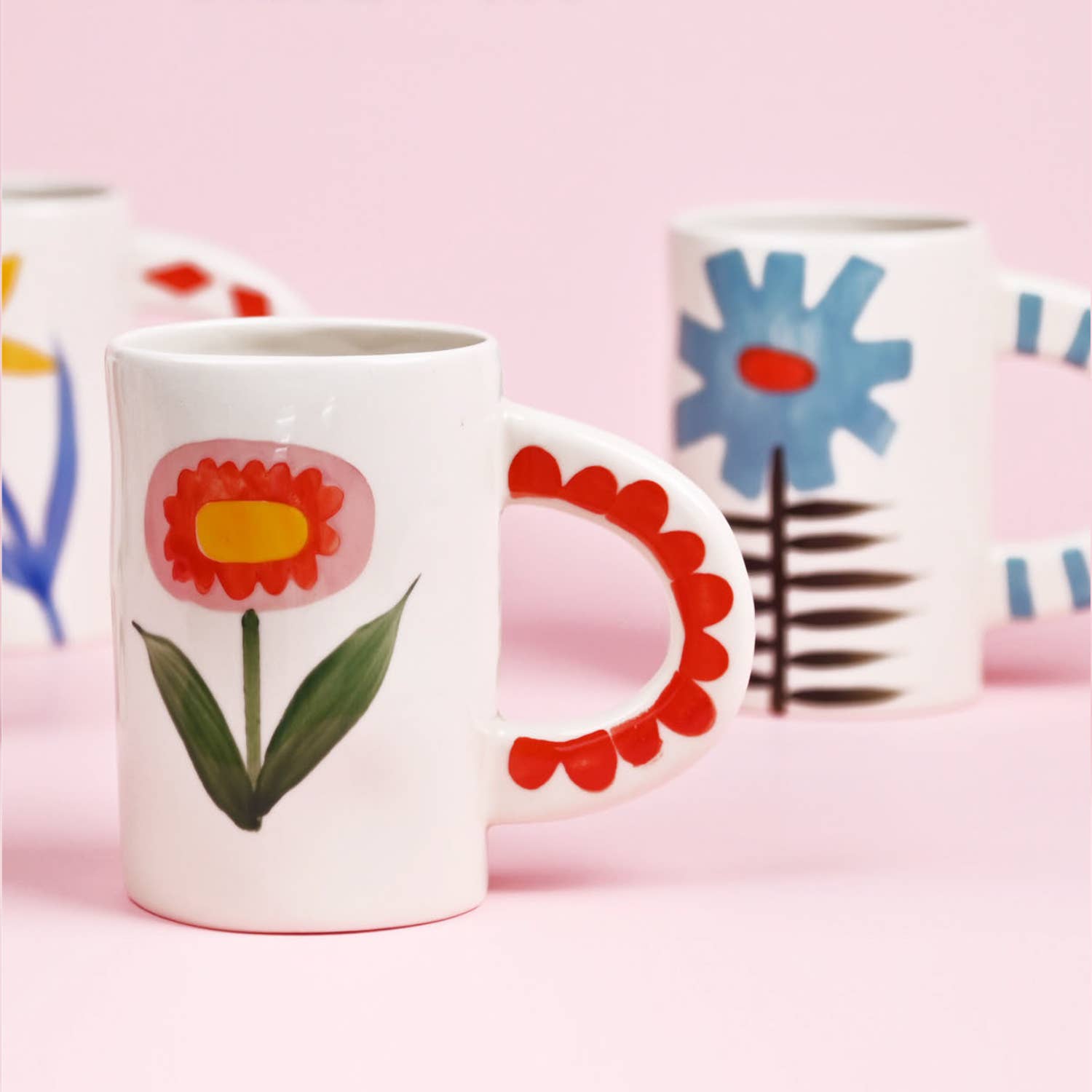 Sunflower Floral Mug 14oz. Hand-Painted