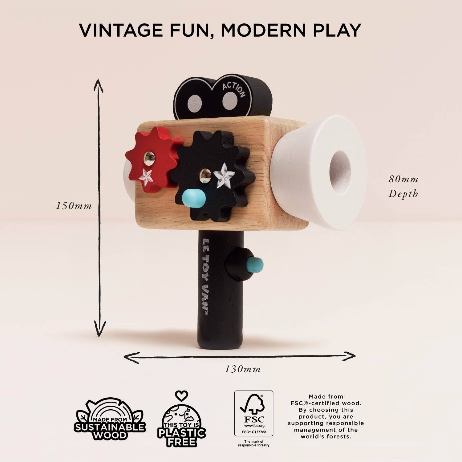 Vintage Style Film Camera - Wooden Toy