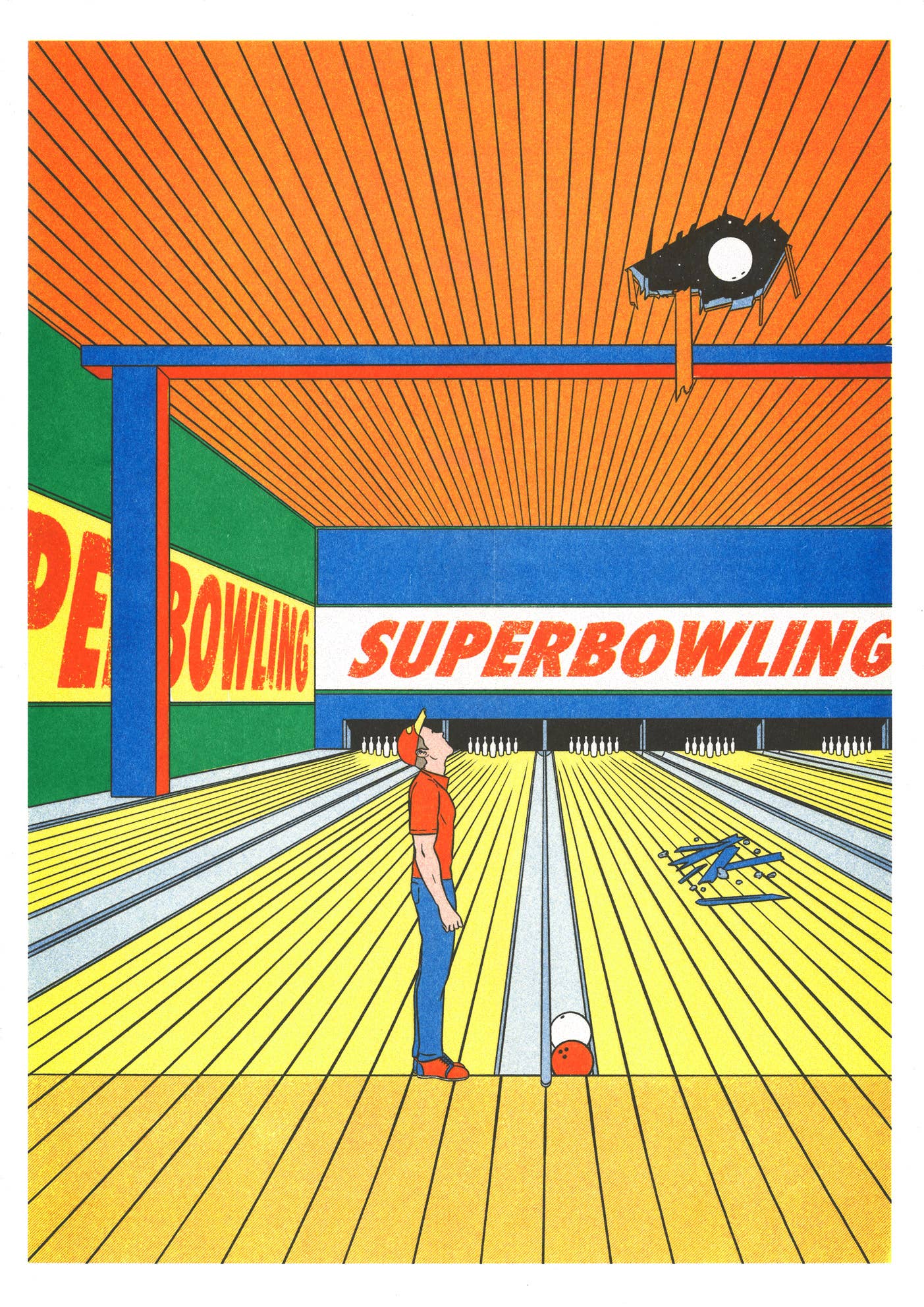 Super Bowling Poster 12"x16.5"