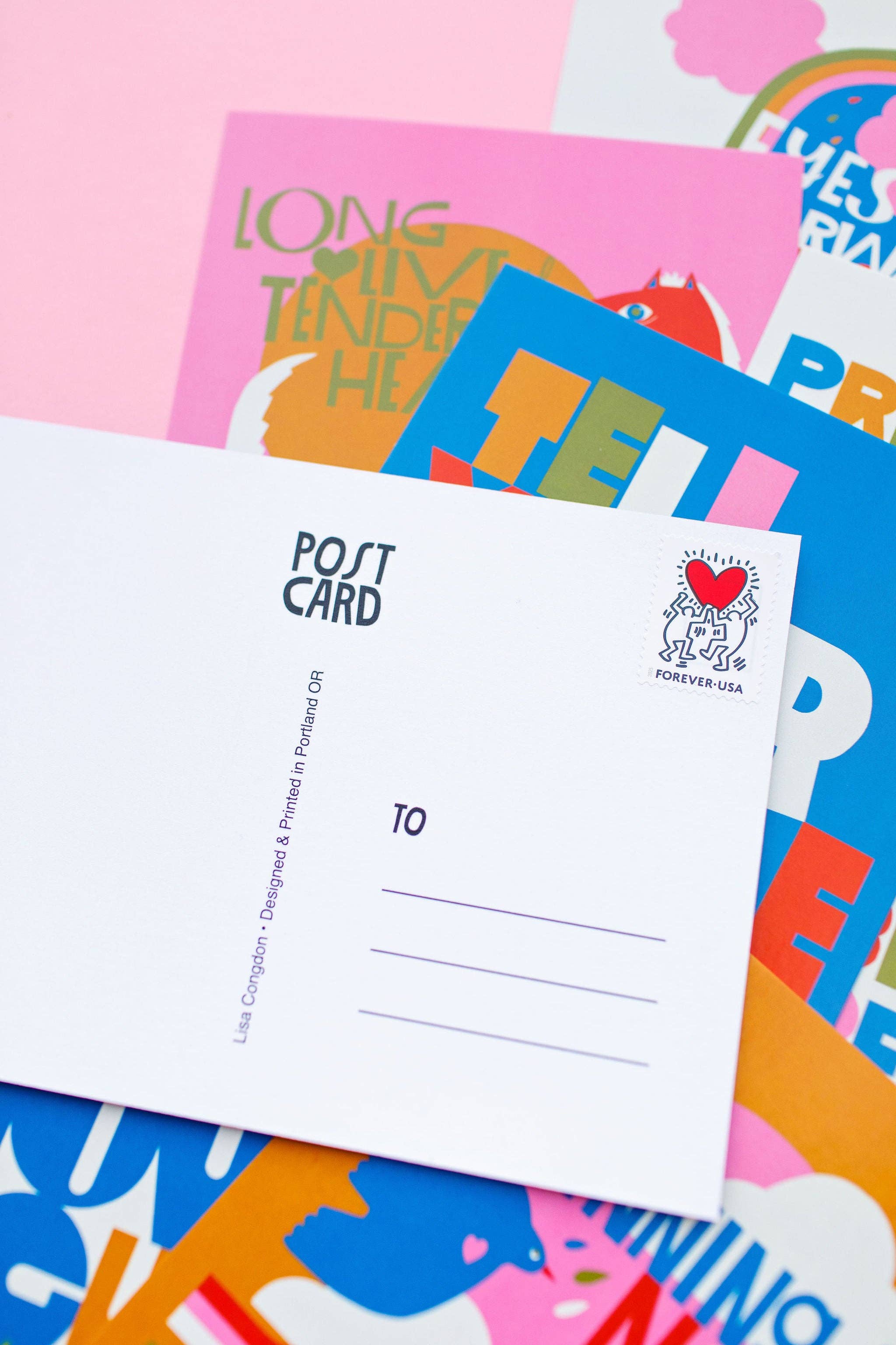 XL Postcard Set of 6 with Inspirational Messages