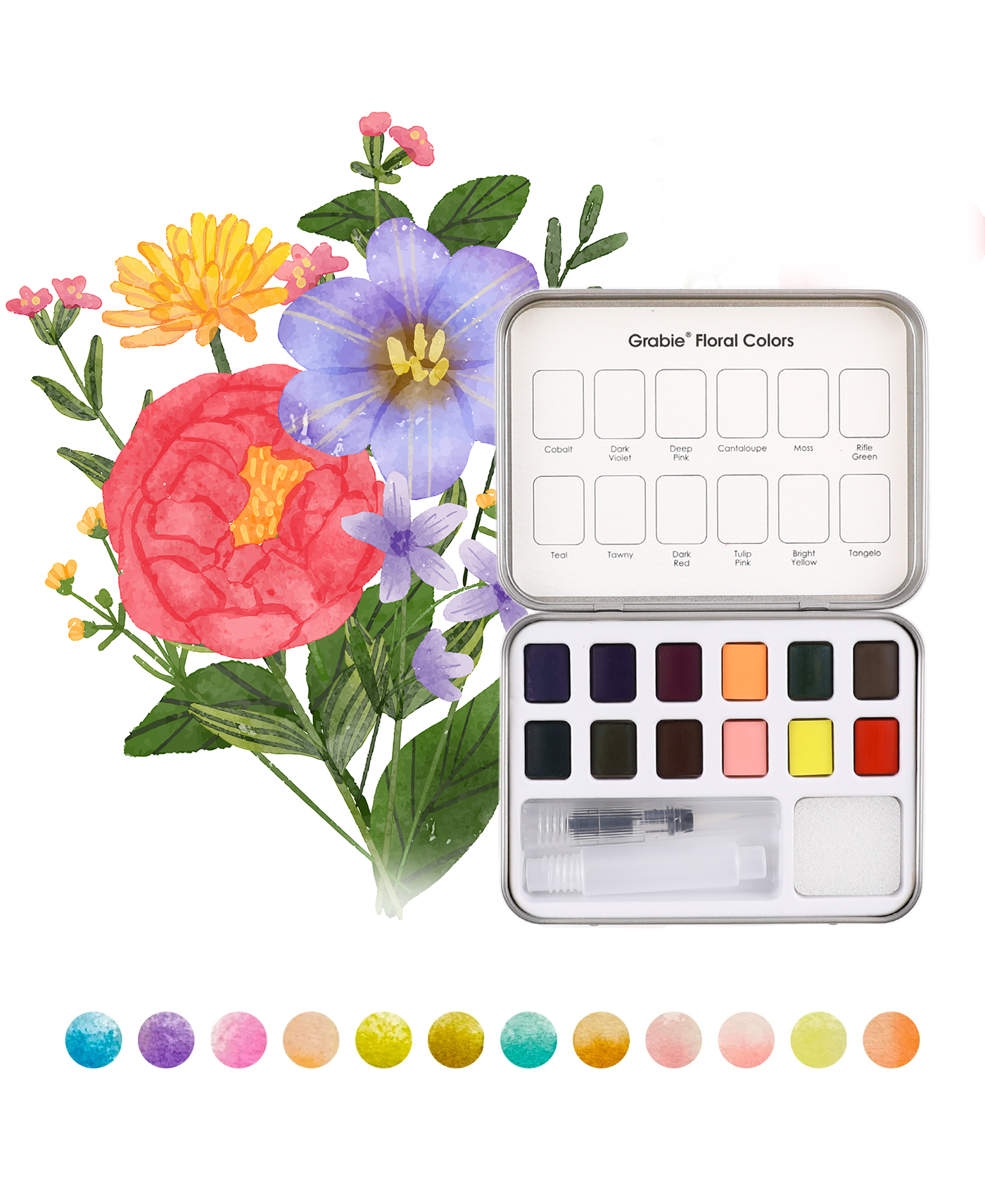 Watercolor Pocket Set Of 12 With Brush