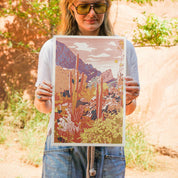 Red Cacti Desert Print  12"x18"