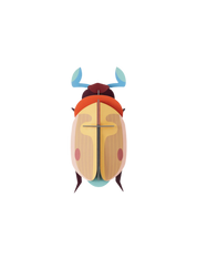 Lemon Fruit Beetle - 3D DIY Wall Art