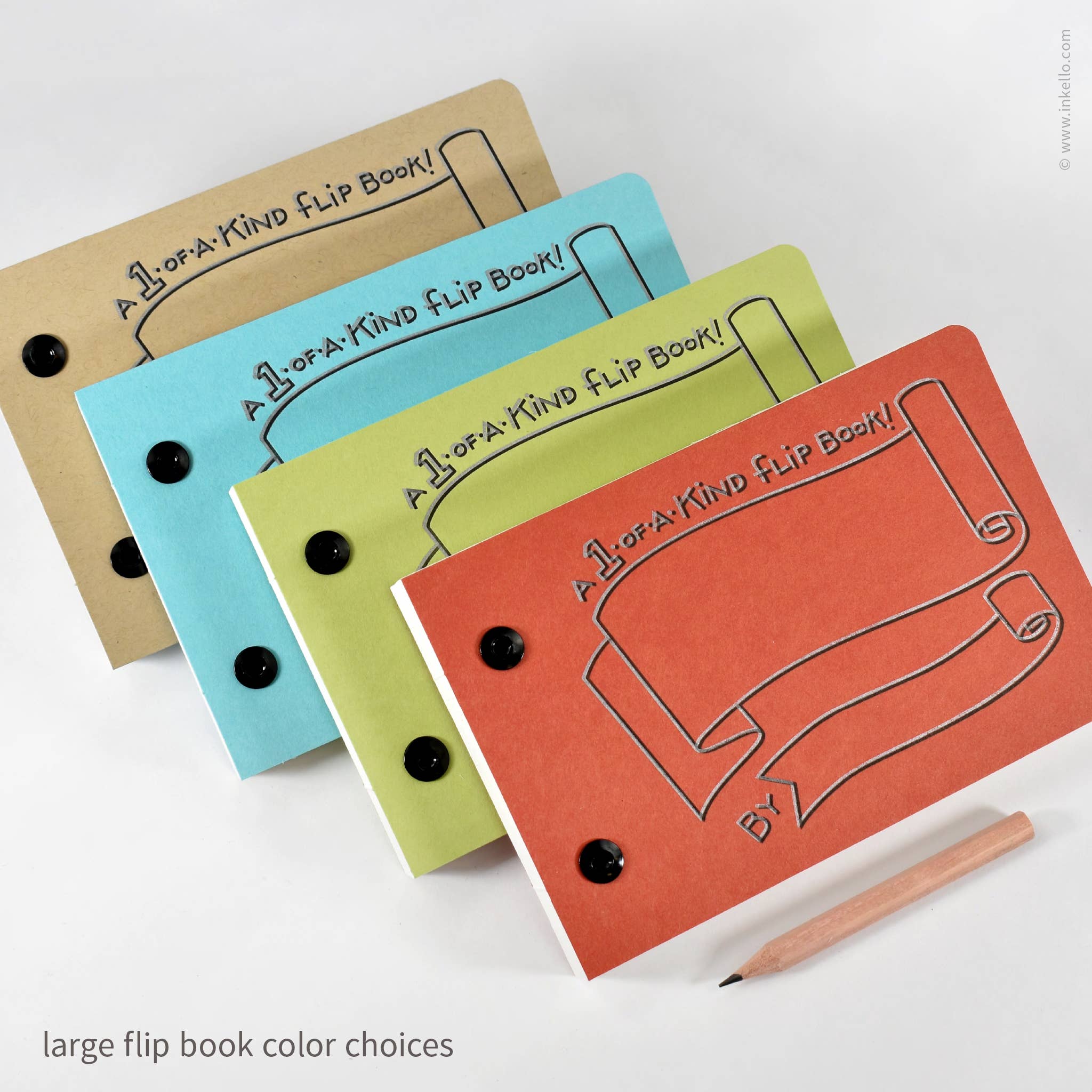 Draw-Your-Own Flip Book + Pencil - Kraft Brown