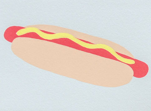 Hot Dog Screenprinted Greeting Card