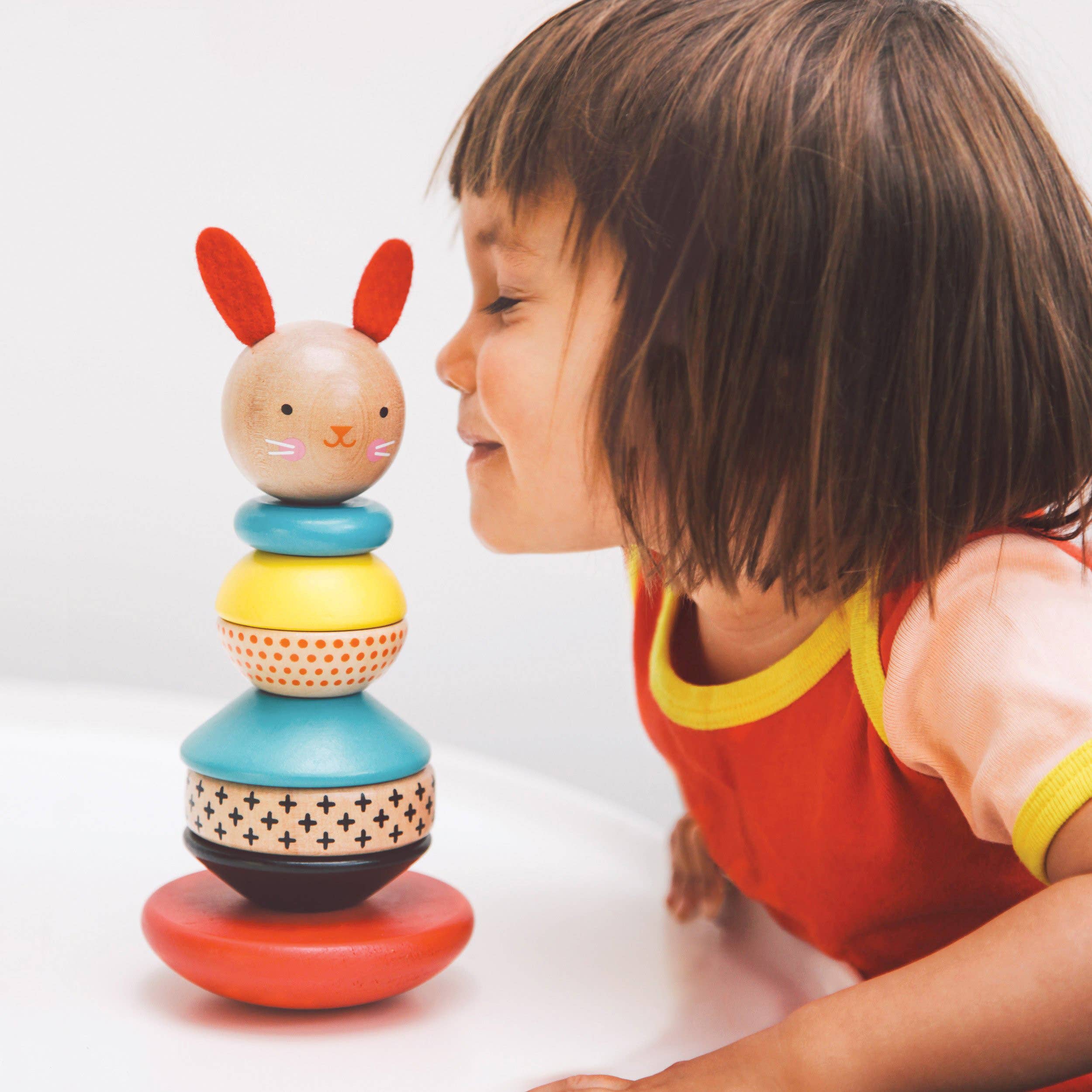 Modern Bunny Wooden Rabbit Stacking Toy