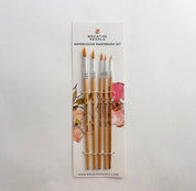 5-Piece Round Watercolor Brush Set, Full Range, Sizes 0-8