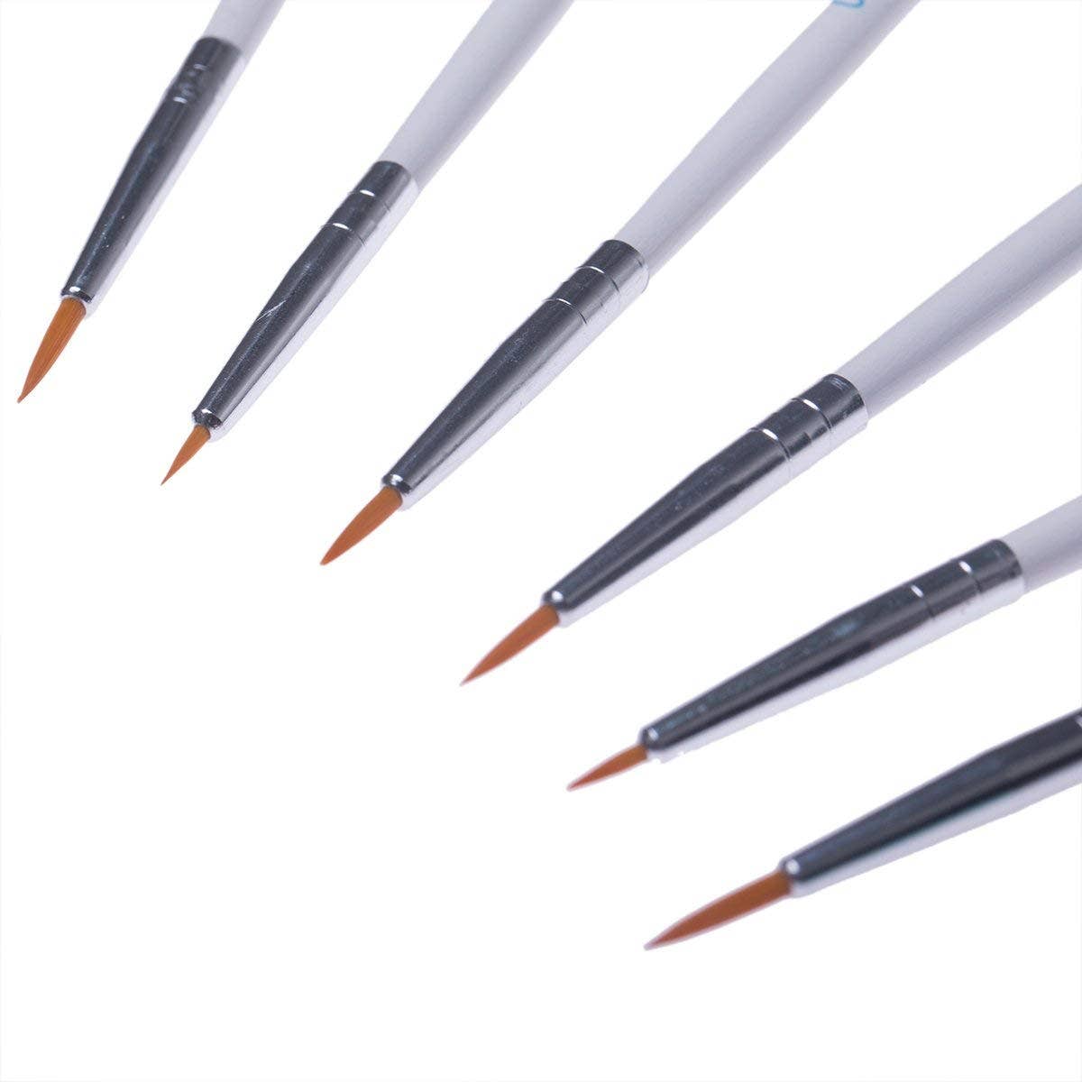 Miniature Detail Paint Brushes - Set of 6