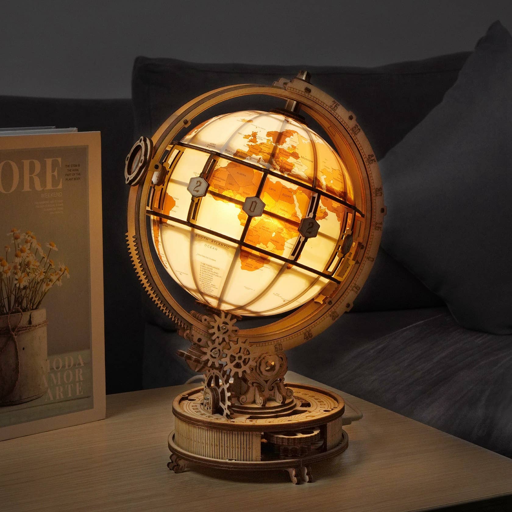 Luminous Globe: DIY Wooden Puzzle