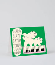 Happy Birthday To You Dog & Keyboard' Kids Greeting Card