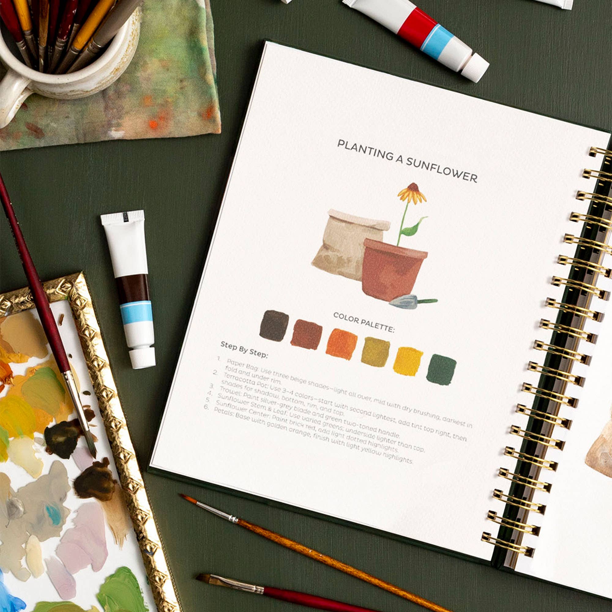 Houseplants Learn-To-Paint Gouache Paint Book