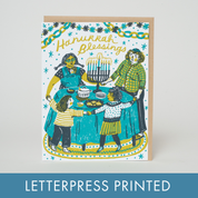 Hanukkah Blessings Letterpress Greeting Card