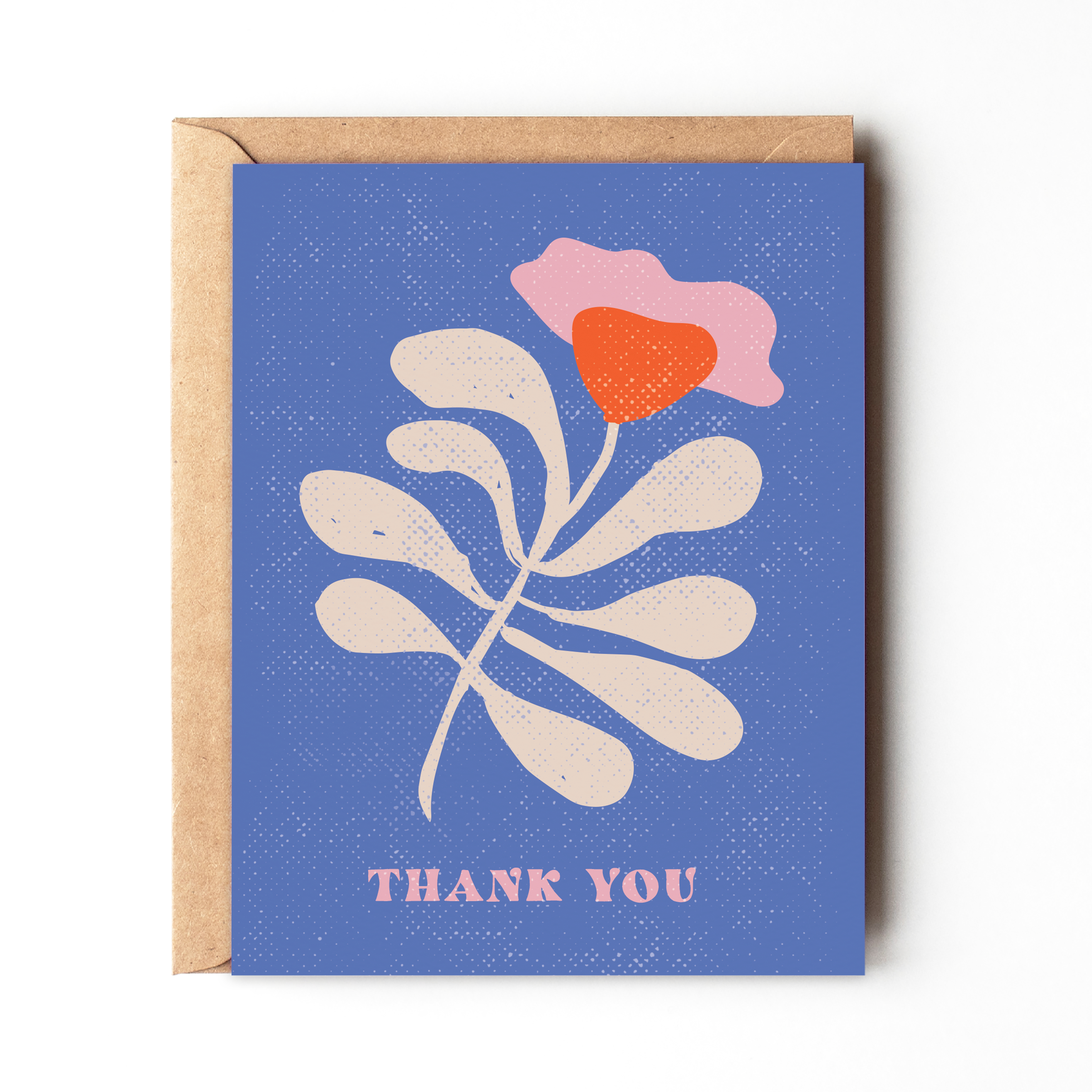 Thank you - Blue Abstract Floral Thank you Card