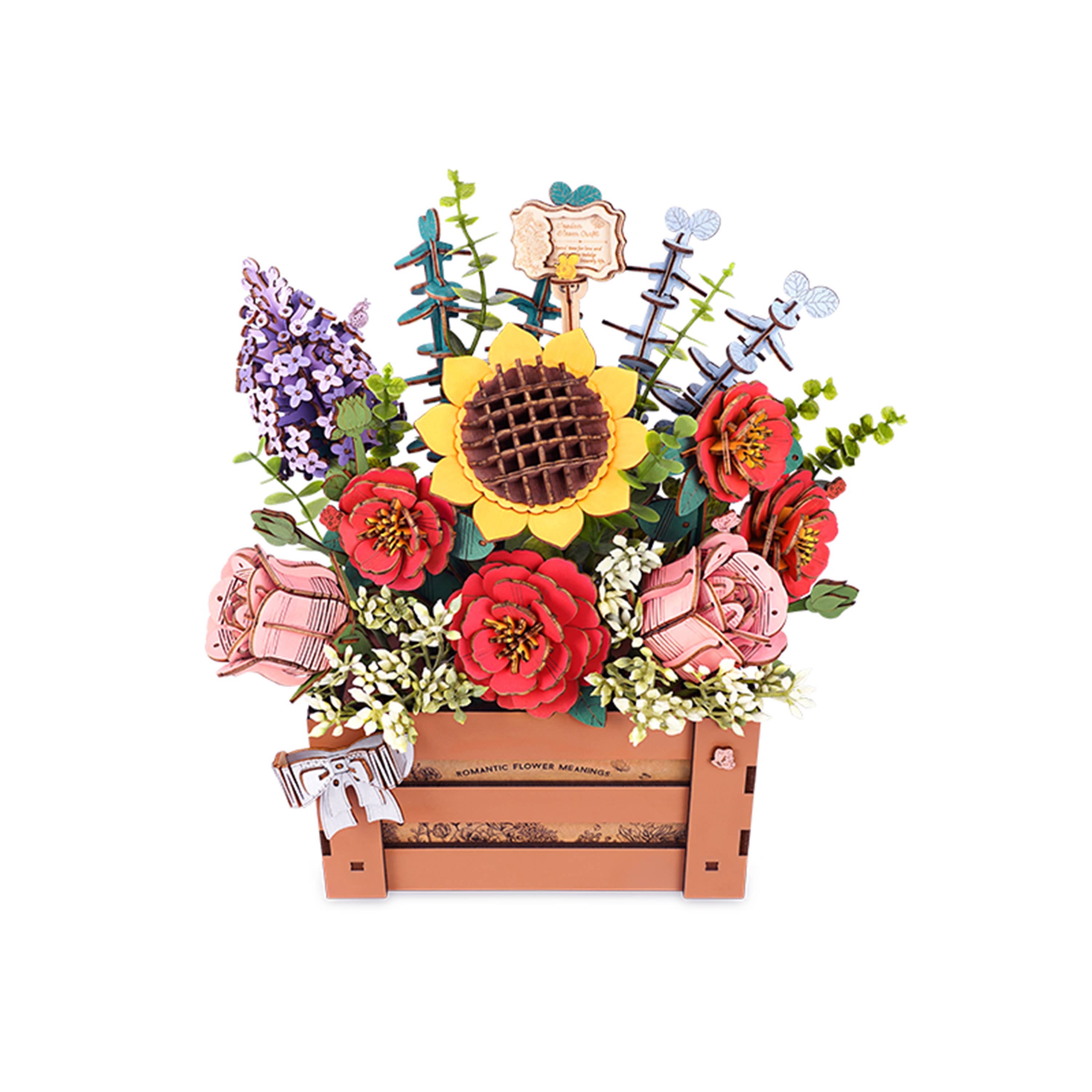 3D Flower Puzzle Wooden Bloom Box