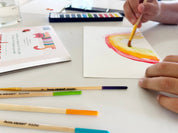 Kids Watercolor Paint Brush Set - 5 Wood Brushes