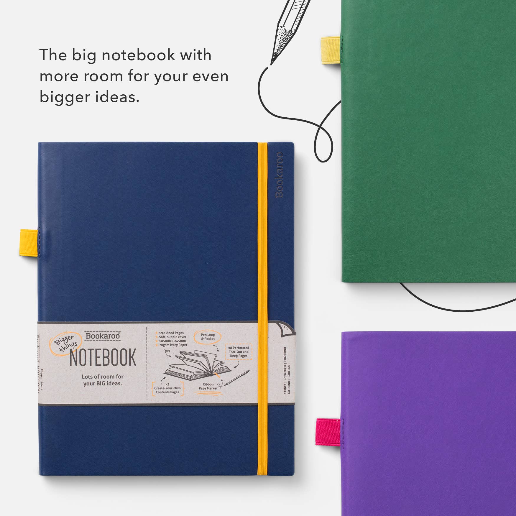 Bookaroo Bigger Things Notebook - 4 Colors Available