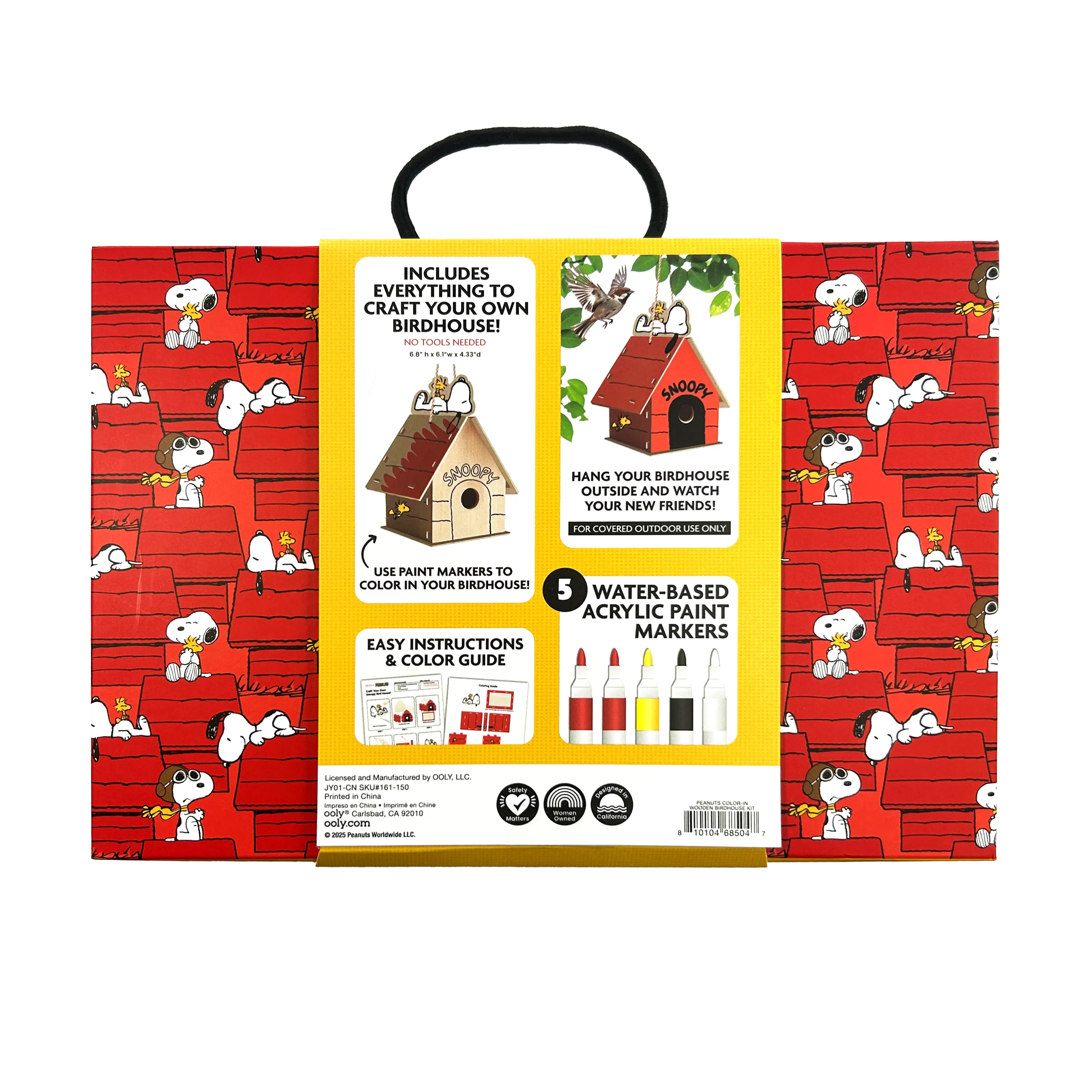 OOLY x Peanuts: Color-in' Wooden Birdhouse Kit
