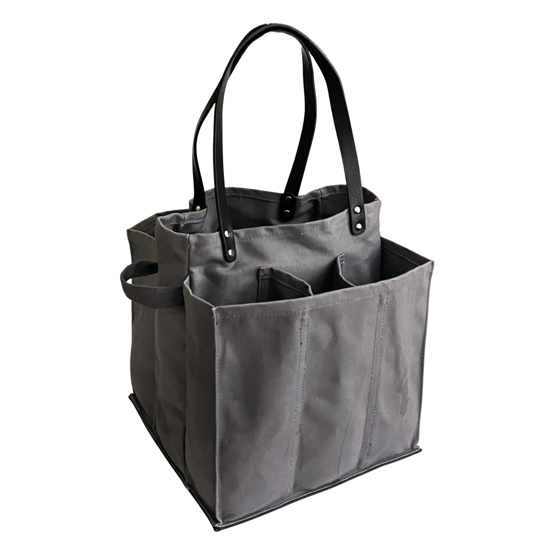 CapaBunga® - Canvas Market Tote: Petrol Blue with Mustard Handles and Base