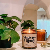 Black Tea & Honey Candle - 8 oz Amber Jar
