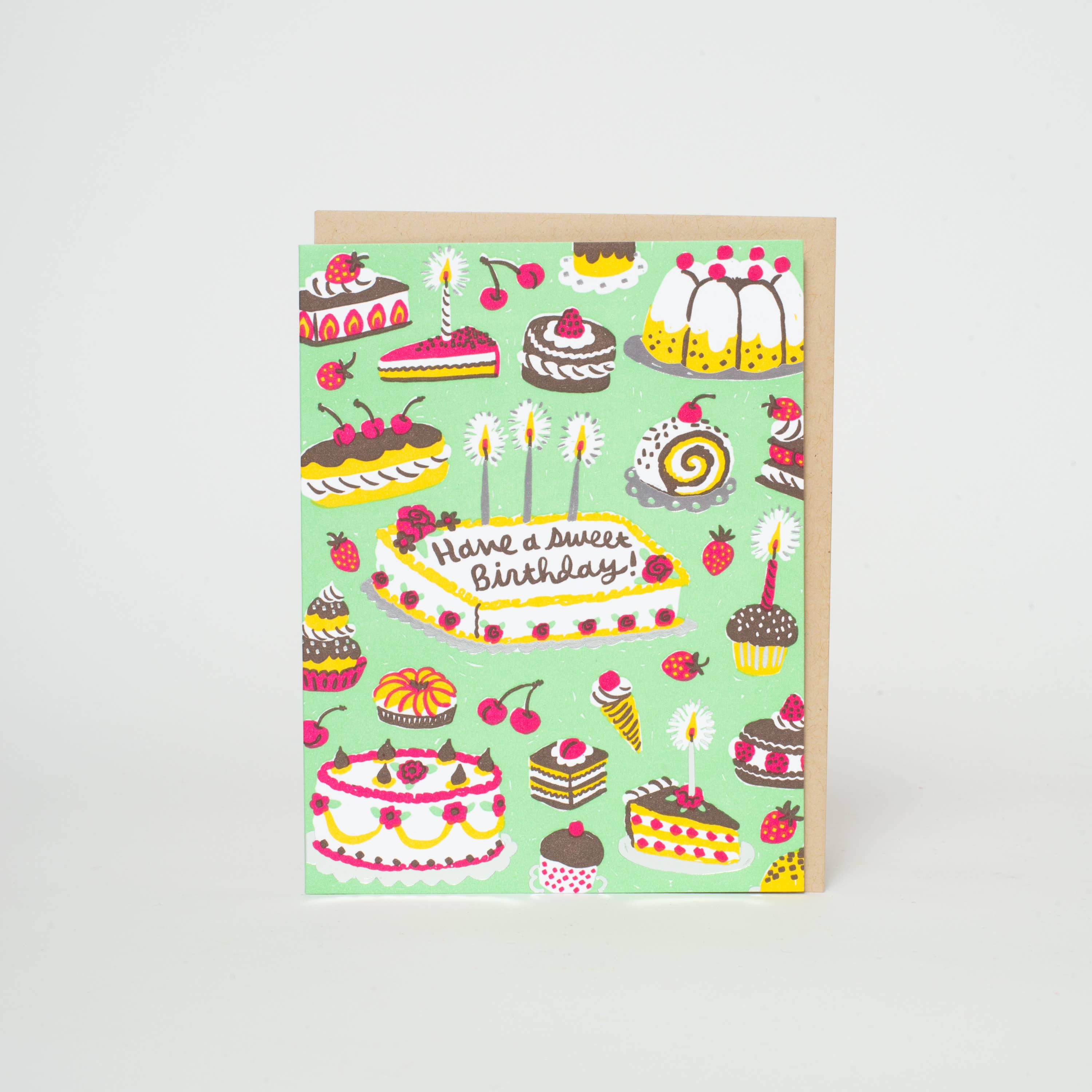 Birthday Sweets Spread Letterpress Greeting Card