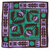 Wild Thistle Purple & Green Silk Scarf