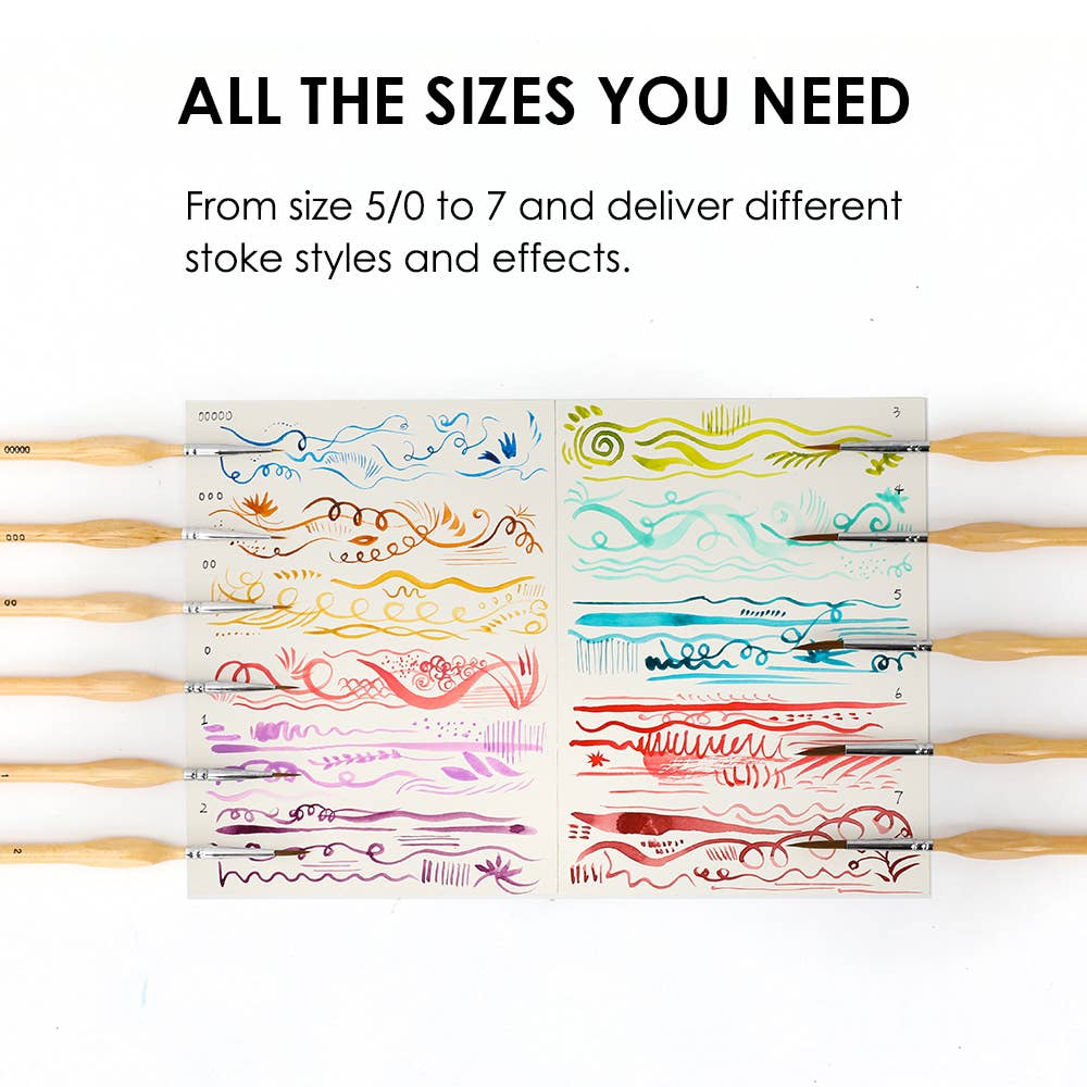 11 Pcs Miniature Detail Paint Brush Set With Natural Wood Handle