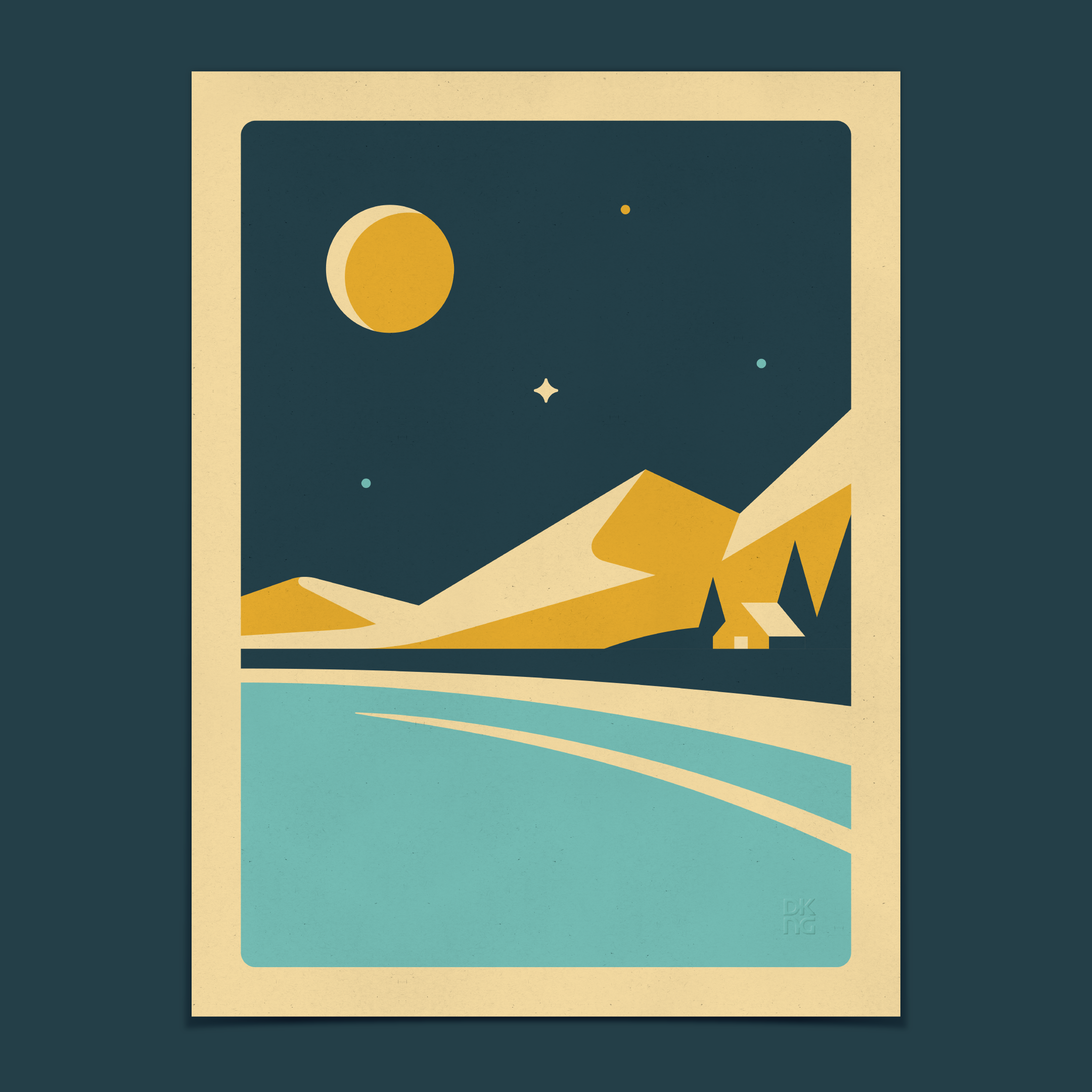 Horizons: Mountains - 11"x14" Three-Color Screen Print