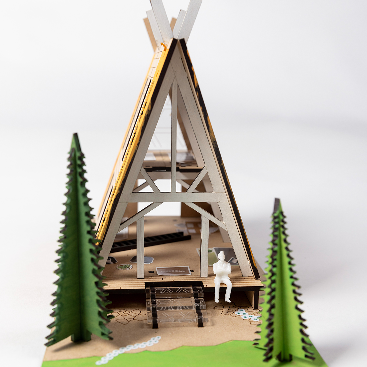 Evergreen Cabin Architectural Model Building Kit