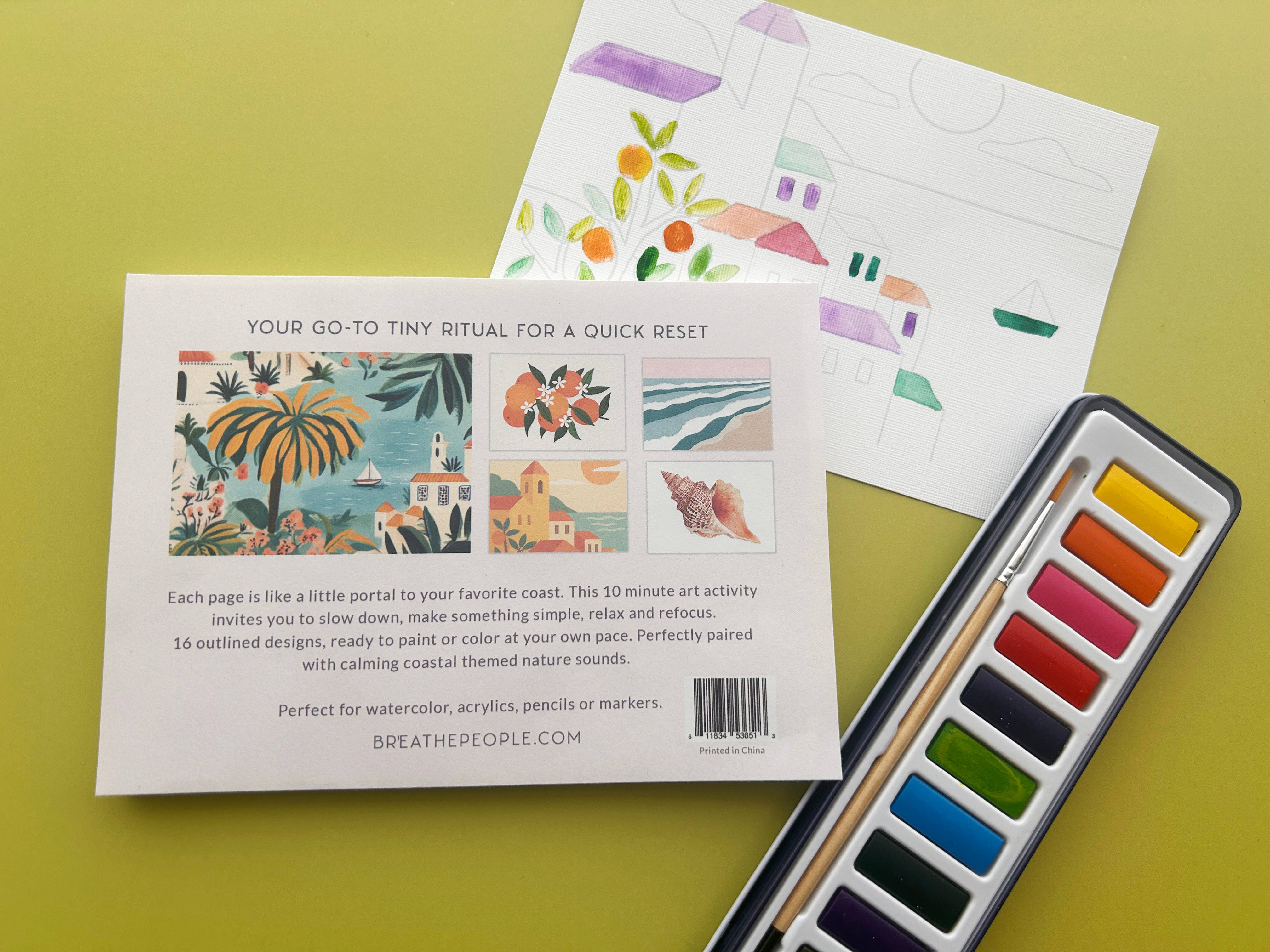 Coastal Retreat | 10 Minute Creative Escape Art Book