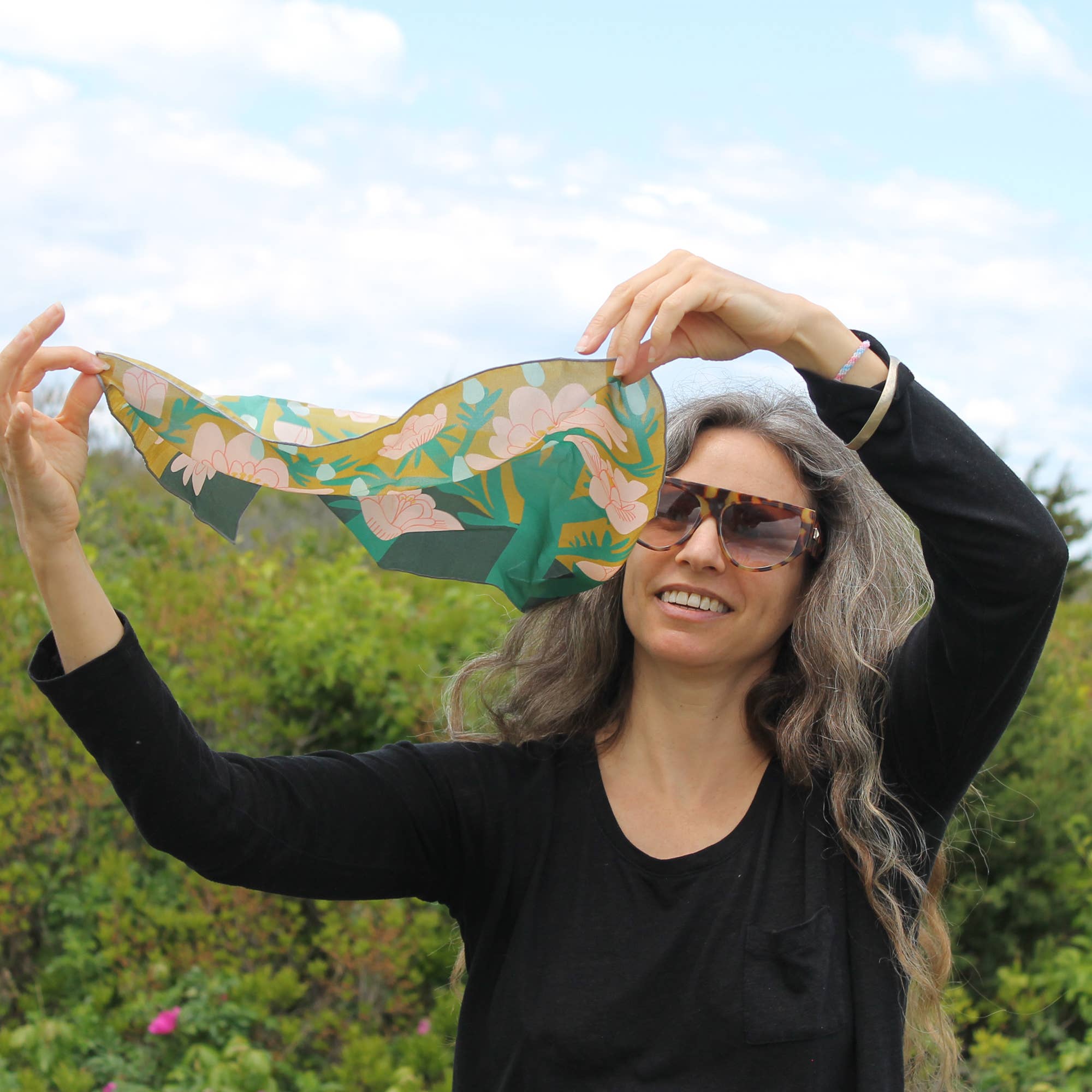 April Showers 100% Silk Scarf