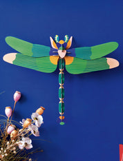 Giant Green Dragonfly 3D Wall Art