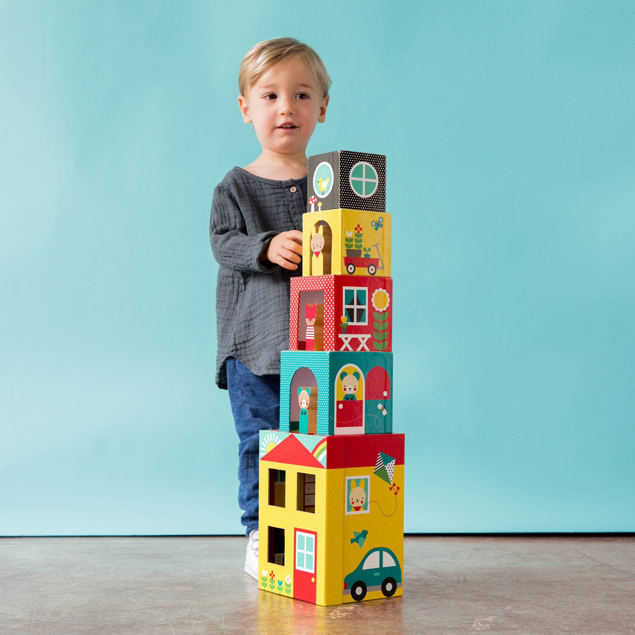 Peek-A-Boo House Stacking Blocks Play Set